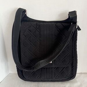 Vera Bradley Black Quilted Crossbody Bag/Purse 12 x 12